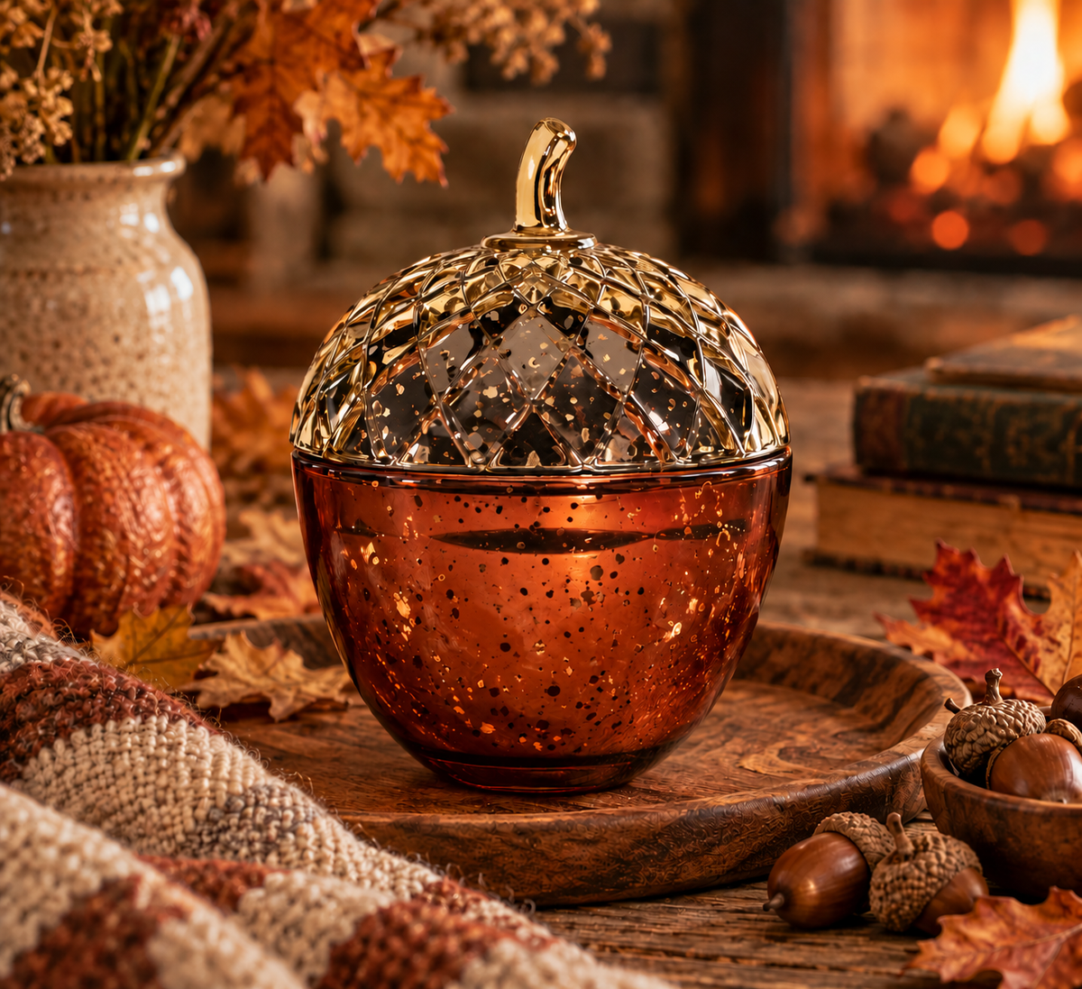 Antique Copper Acorn Candle | Limited Fall Collection