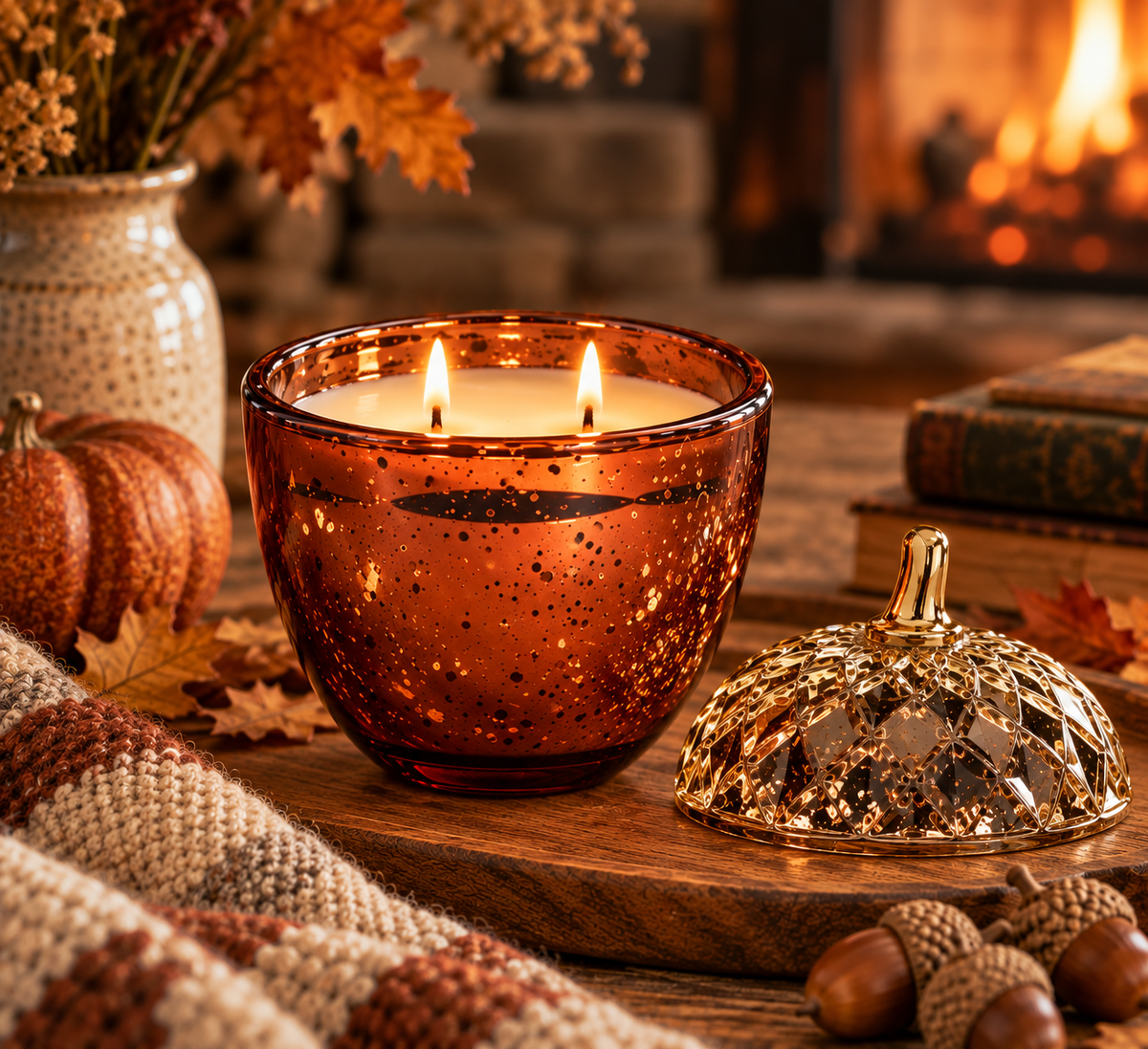 Antique Copper Acorn Candle | Limited Fall Collection