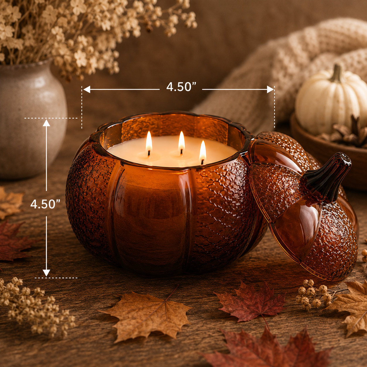 Amber Heirloom Pumpkin Candle | Limited Fall Collection