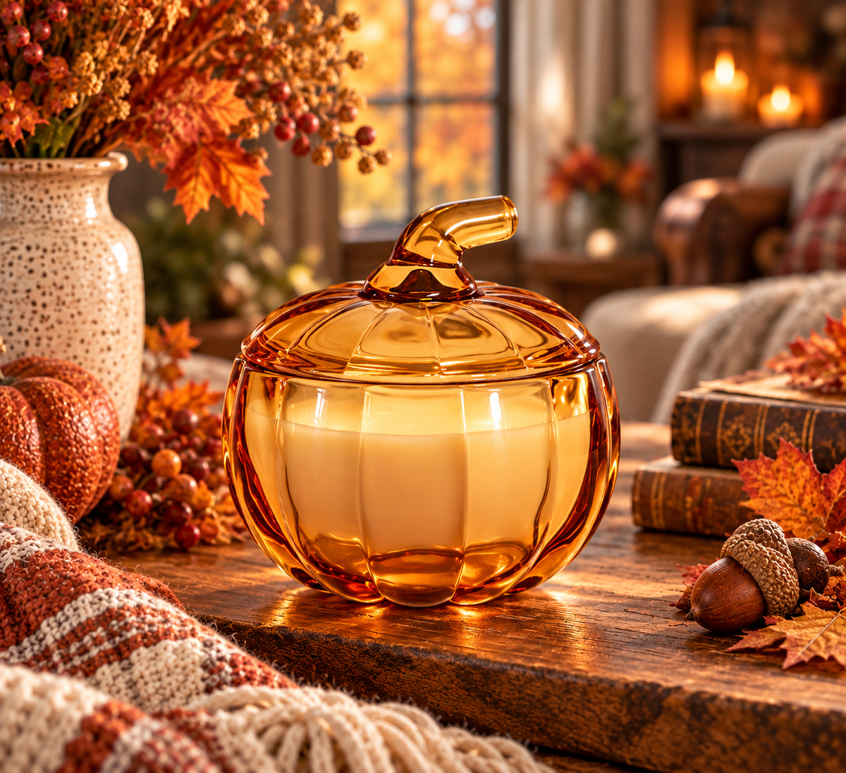Cider Glass Pumpkin Candle | Limited Fall Collection