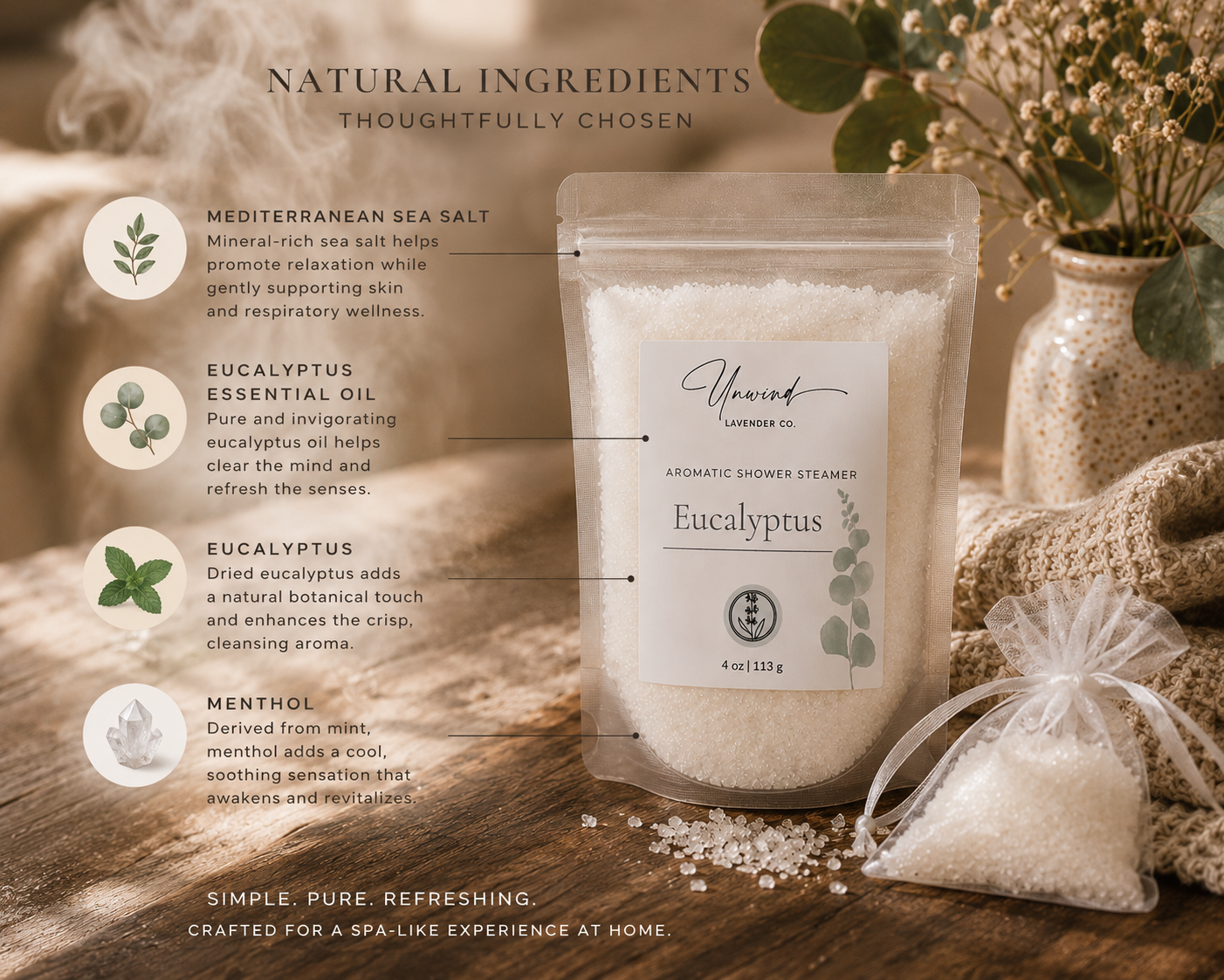 Eucalyptus Shower Steamer Salt