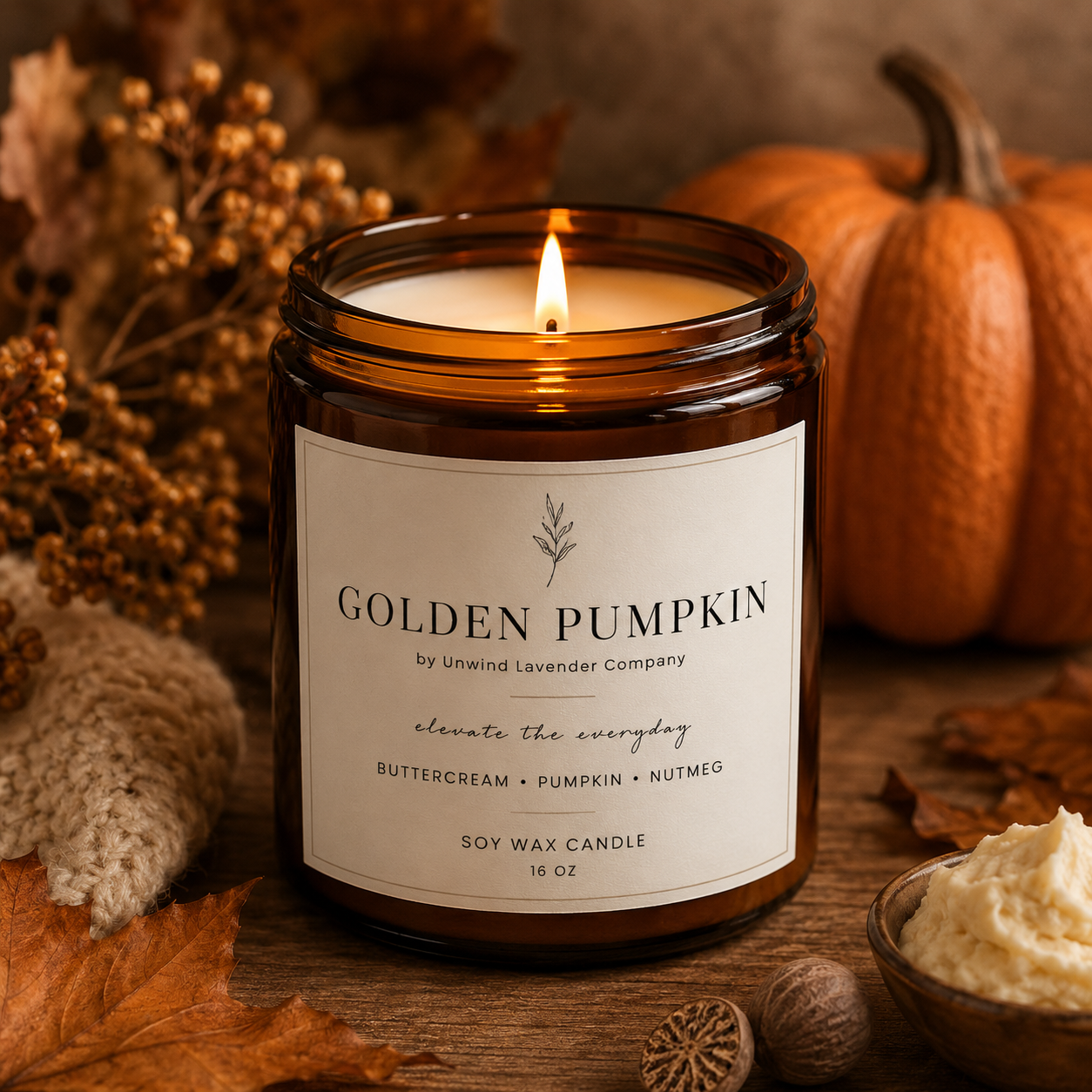 Golden Pumpkin Soy Candle