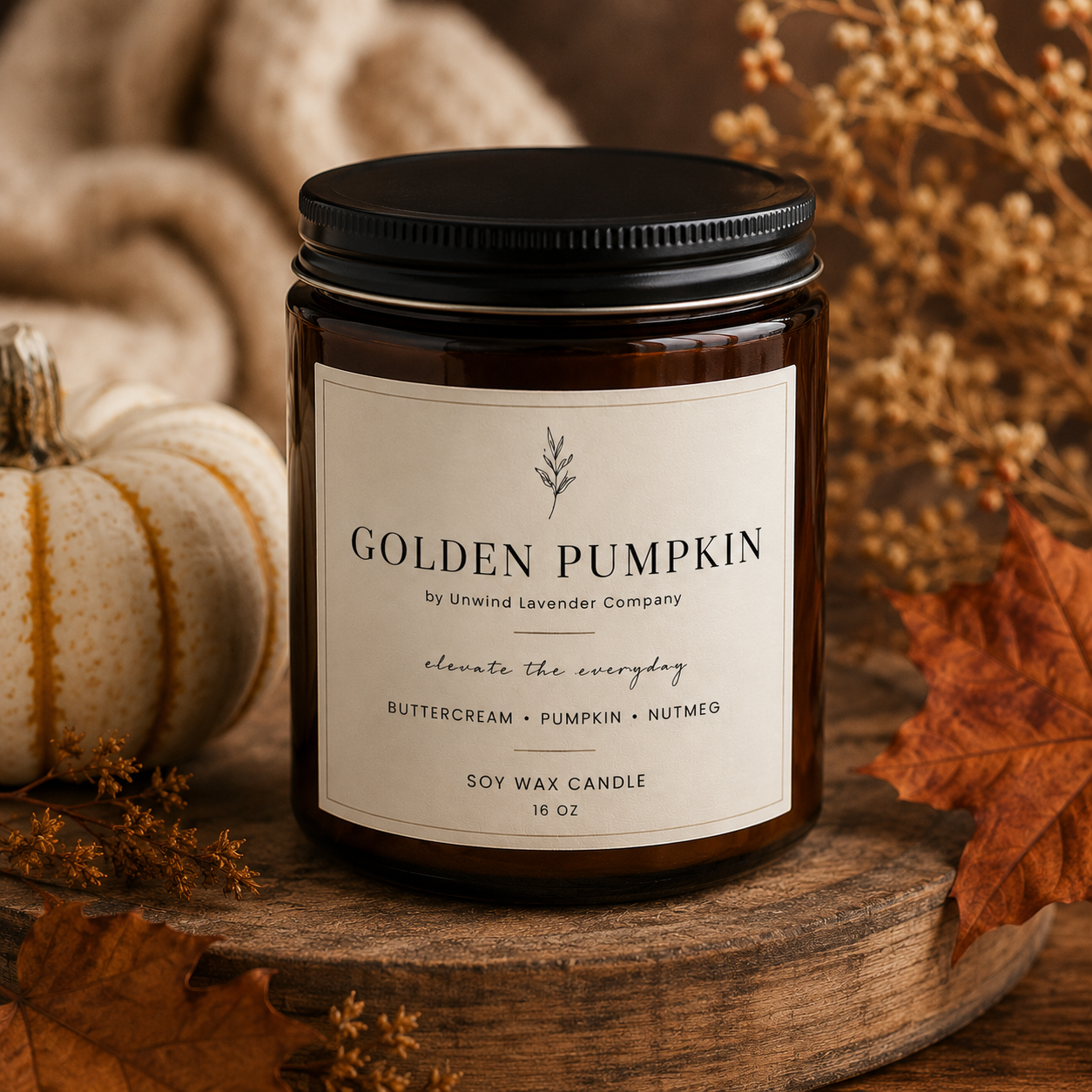 Golden Pumpkin Soy Candle