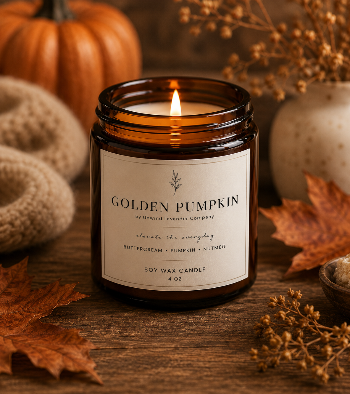 Golden Pumpkin Soy Candle