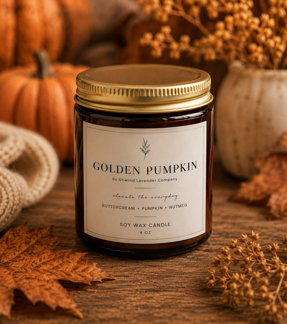 Golden Pumpkin Soy Candle