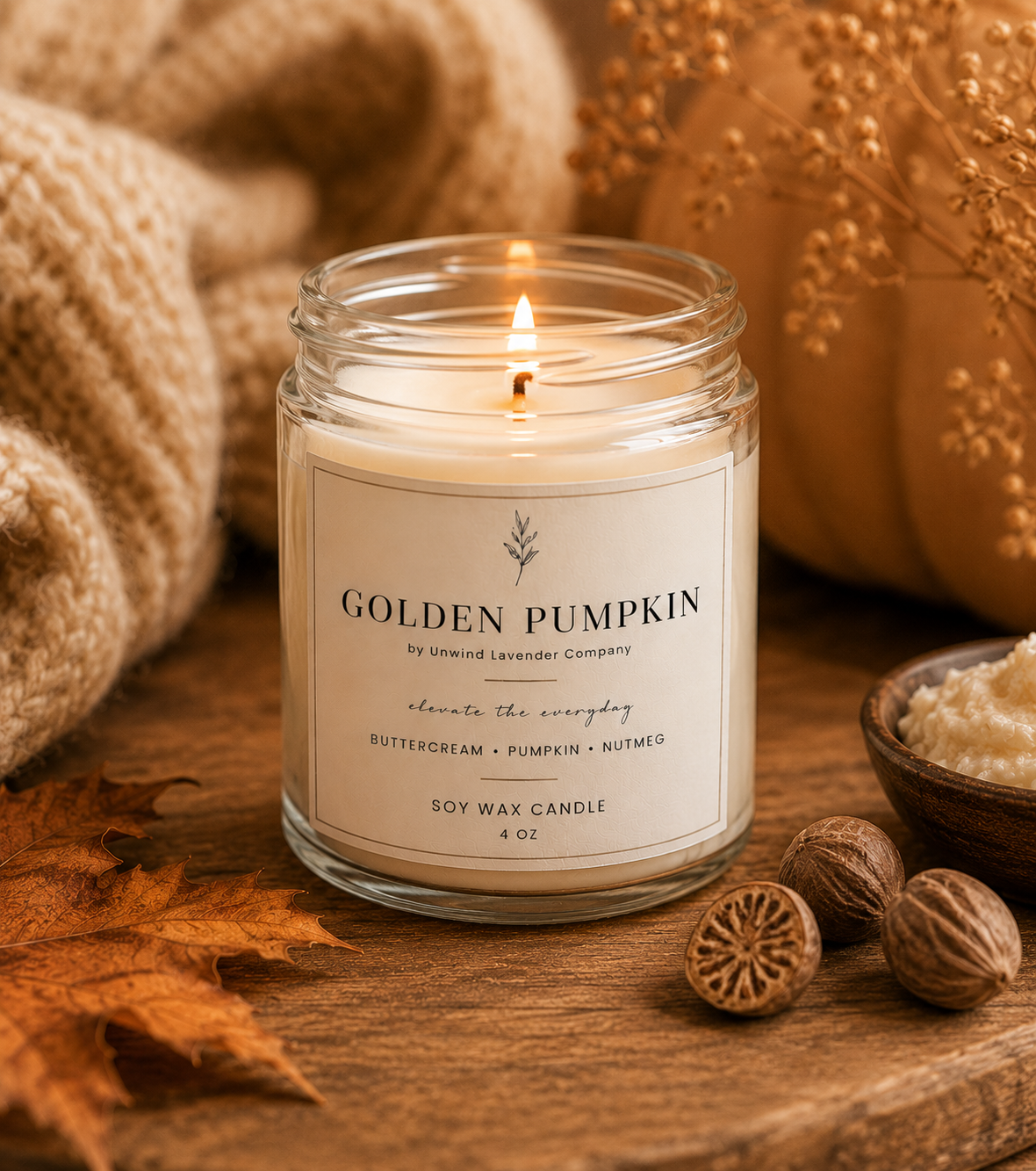 Golden Pumpkin Soy Candle